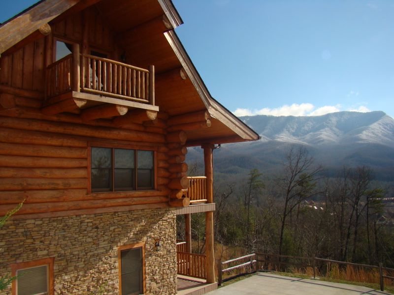 View of cabin and mountains at 229 Morning Breeze - Pinnacle View development - Pittman Center, TN