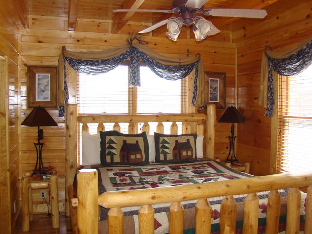 First floor bedroom in an Appalachia Villa model on White Oak Ridge Lane in The Preserve Resort