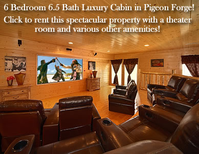 Pigeon Forge Cabin Rental in Black Bear Ridge Resort. 6 bedroom, 6.5 bath with theater room and all the amenities visitors desire. Close to Dollywood, Wears Valley, and Pigeon Forge!