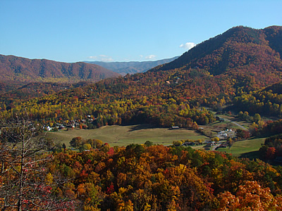 Fall Leaves In Wears Valley - Photo taken from Teaberry Mountain