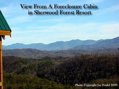View from Pigeon Forge Cabin Foreclosure in Sherwood Forest Resort