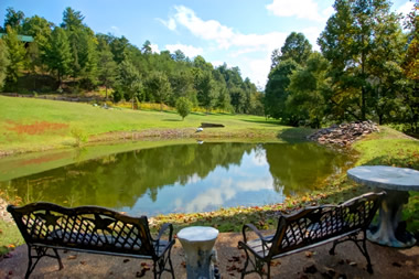 Private pond located in Cedar Falls Resort Pigeon Forge, Tennessee