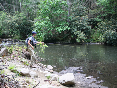 My cousin, John Hudson Smith V fly fishing Abrams Creek in the Smoky Mountains National Park